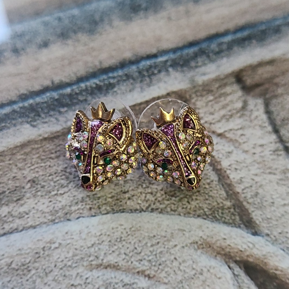 Jeweled Fox Betsey Johnson Earrings